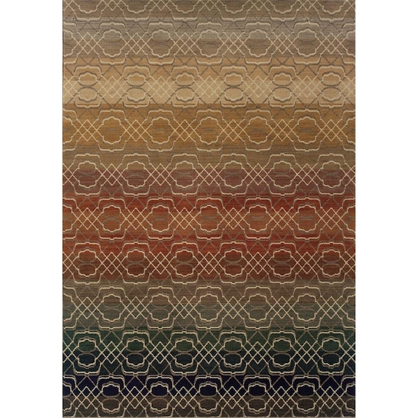 Sphinx By Oriental Weavers Oriental Weavers Kasbah 3945B 10x13 Rectangle - Brown/ Rust-Nylon K3945B300390ST - main